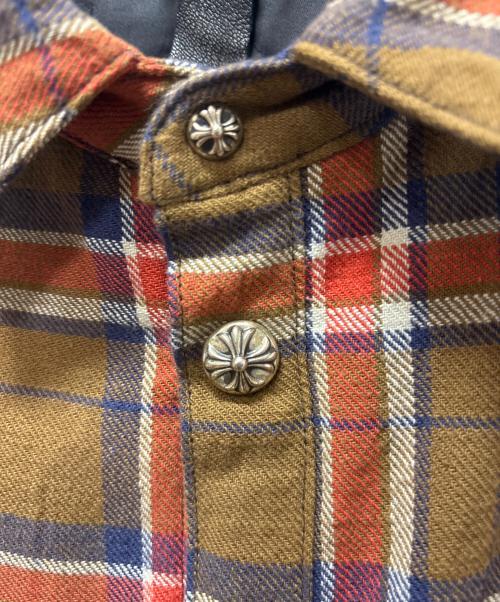 CHROME HEARTS（クロムハーツ）CHROME HEARTS (クロムハーツ) WORKN JNKYD PLD/ネルシャツジャケット ブラウン サイズ:XLの古着・服飾アイテム