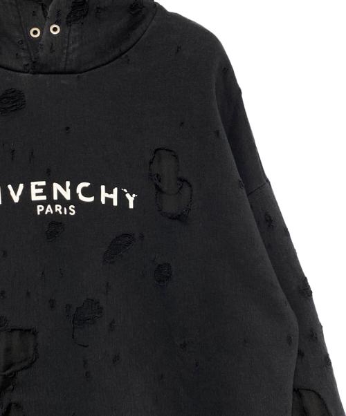 GIVENCHY（ジバンシィ）GIVENCHY (ジバンシィ) デストロイ加工パーカー ブラック サイズ:Mの古着・服飾アイテム