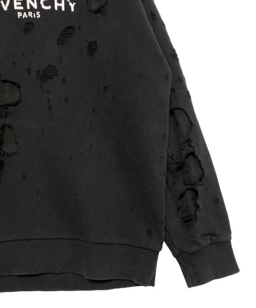 GIVENCHY（ジバンシィ）GIVENCHY (ジバンシィ) デストロイ加工パーカー ブラック サイズ:Mの古着・服飾アイテム