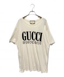 GUCCI（グッチ）の古着「シティ ロゴプリントTシャツ」｜ベージュ