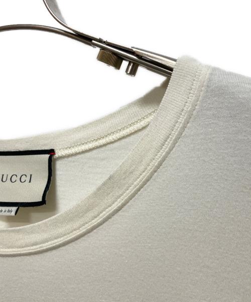 GUCCI（グッチ）GUCCI (グッチ) シティ ロゴプリントTシャツ ベージュ サイズ:XLの古着・服飾アイテム