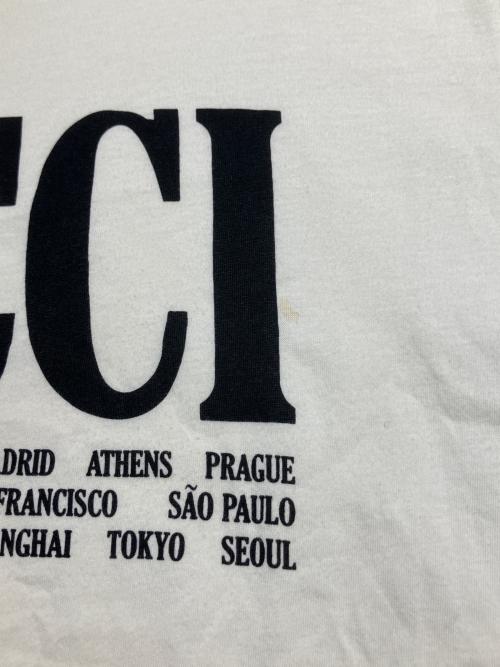 GUCCI（グッチ）GUCCI (グッチ) シティ ロゴプリントTシャツ ベージュ サイズ:XLの古着・服飾アイテム