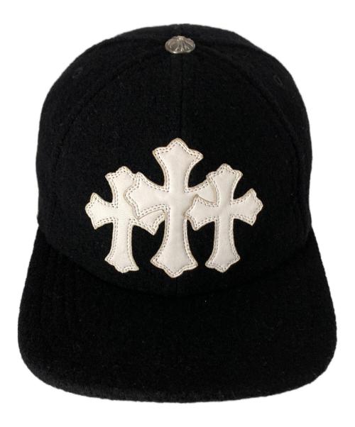 CHROME HEARTS（クロムハーツ）CHROME HEARTS (クロムハーツ) 3クロスウールキャップ ブラック サイズ:-の古着・服飾アイテム