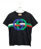 GUCCIグッチ）の古着「23SS Interlocking G Print T-Shirt/ダブル G カラーブロックロゴTシャツ」｜ブラック