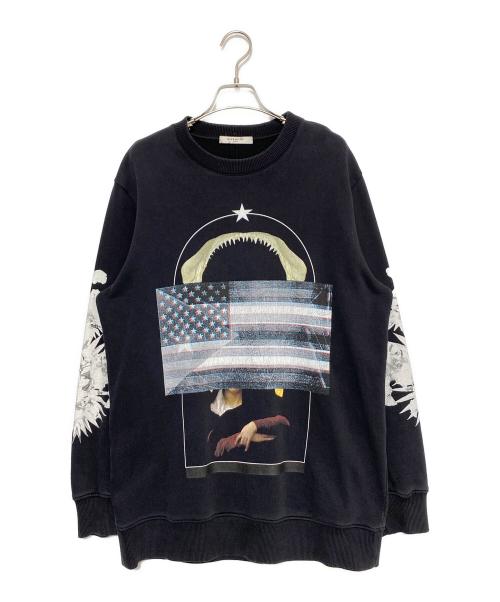 GIVENCHY（ジバンシィ）GIVENCHY (ジバンシィ) プリントスウェット ブラック サイズ:Sの古着・服飾アイテム