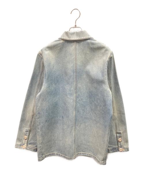 CHANEL（シャネル）CHANEL (シャネル) 24AW P78 ツイード ココボタン ウォッシュド デニムカバーオール インディゴ サイズ:36の古着・服飾アイテム