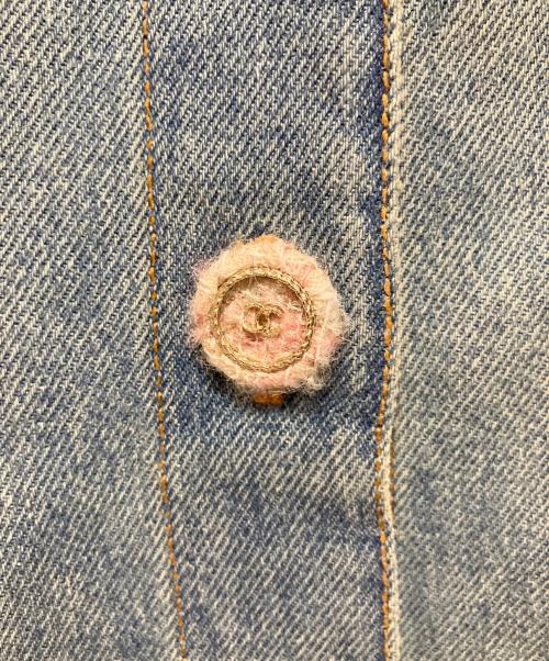 CHANEL（シャネル）CHANEL (シャネル) 24AW P78 ツイード ココボタン ウォッシュド デニムカバーオール インディゴ サイズ:36の古着・服飾アイテム