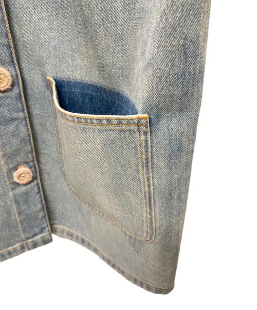 CHANEL（シャネル）CHANEL (シャネル) 24AW P78 ツイード ココボタン ウォッシュド デニムカバーオール インディゴ サイズ:36の古着・服飾アイテム