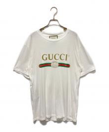 GUCCI（グッチ）の古着「ダメージ加工ロゴTシャツ」｜ホワイト