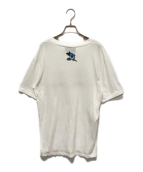 GUCCI（グッチ）GUCCI (グッチ) ダメージ加工ロゴTシャツ ホワイト サイズ:XSの古着・服飾アイテム