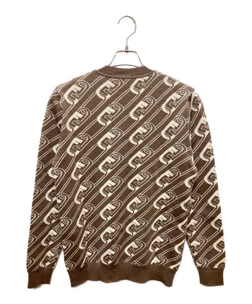 FENDI（フェンディ）FENDI (フェンディ) O’Lock-Intarsia Wool Sweater/オーロックニット ブラウン サイズ:46の古着・服飾アイテム