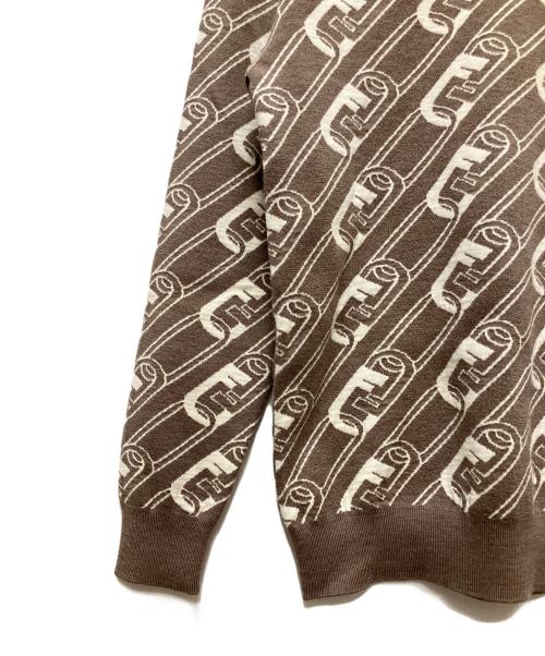 FENDI（フェンディ）FENDI (フェンディ) O’Lock-Intarsia Wool Sweater/オーロックニット ブラウン サイズ:46の古着・服飾アイテム