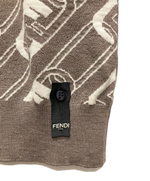 FENDI（フェンディ）FENDI (フェンディ) O’Lock-Intarsia Wool Sweater/オーロックニット ブラウン サイズ:46の古着・服飾アイテム