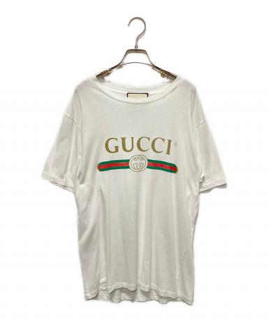 中古・古着通販】GUCCI (グッチ) ロゴTシャツ ホワイト サイズ:XS