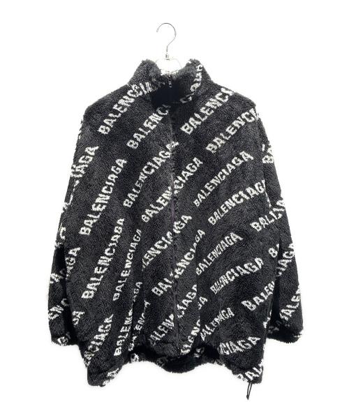 BALENCIAGA（バレンシアガ）BALENCIAGA (バレンシアガ) オールオーバーロゴフリースジャケット ブラック サイズ:34の古着・服飾アイテム