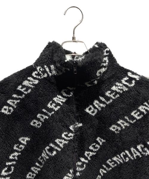 BALENCIAGA（バレンシアガ）BALENCIAGA (バレンシアガ) オールオーバーロゴフリースジャケット ブラック サイズ:34の古着・服飾アイテム