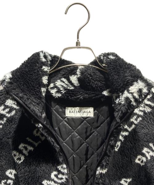 BALENCIAGA（バレンシアガ）BALENCIAGA (バレンシアガ) オールオーバーロゴフリースジャケット ブラック サイズ:34の古着・服飾アイテム