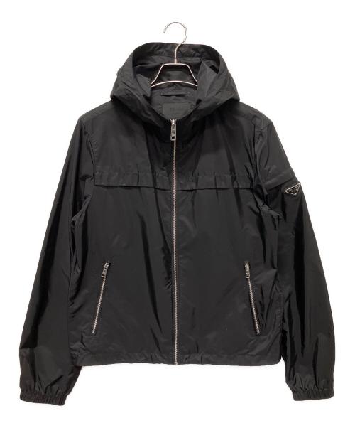 PRADA（プラダ）PRADA (プラダ) Triangle Plate Nylon Hood Jacket ブラック サイズ:48の古着・服飾アイテム