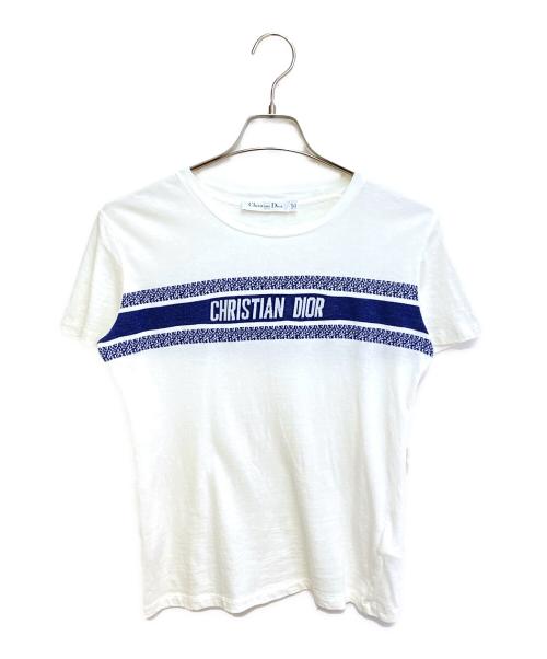 Christian Dior（クリスチャン ディオール）Christian Dior (クリスチャン ディオール) シグネチャーロゴTシャツ ホワイト サイズ:XSの古着・服飾アイテム