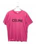 CELINE（セリーヌ）の古着「ロゴプリントコットンTシャツ」｜ショッキングピンク