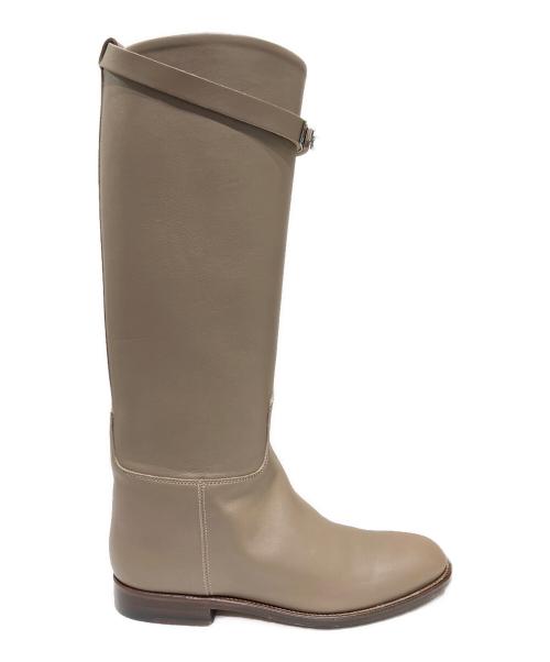 HERMES（エルメス）HERMES (エルメス) ジャンピングブーツ ケリー金具/ジョッキーブーツ ベージュ サイズ:36 1/2の古着・服飾アイテム