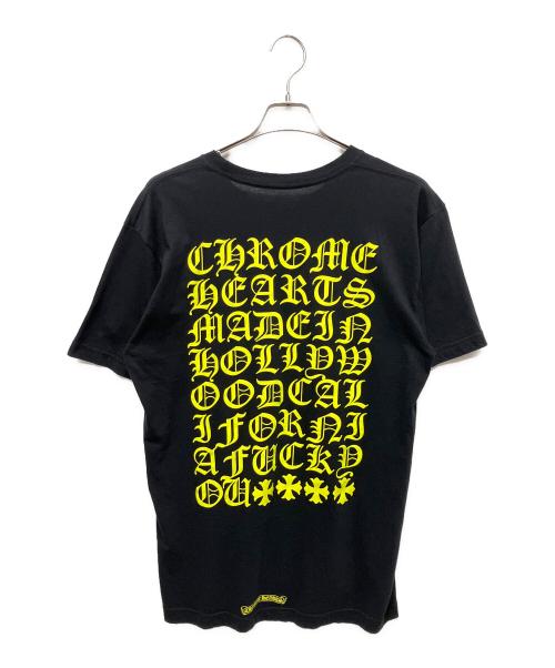 CHROME HEARTS（クロムハーツ）CHROME HEARTS (クロムハーツ) ヴァーティカルロゴTシャツ ブラック×イエロー サイズ:Lの古着・服飾アイテム