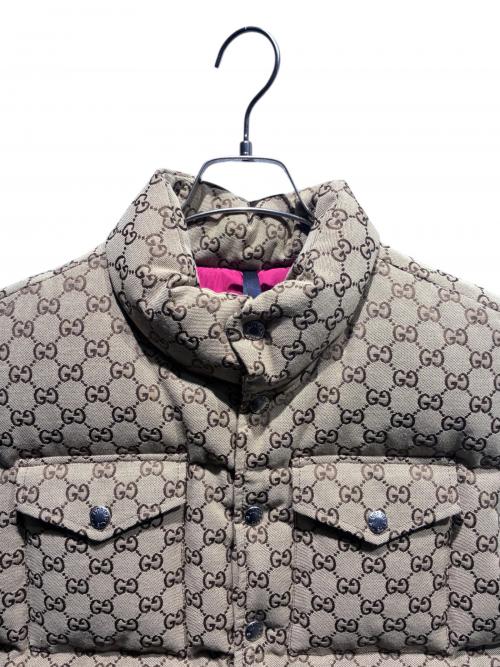GUCCI（グッチ）GUCCI (グッチ) THE NORTH FACE (ザ ノース フェイス) GGロゴダウンベスト ベージュ サイズ:XSの古着・服飾アイテム