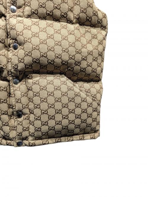 GUCCI（グッチ）GUCCI (グッチ) THE NORTH FACE (ザ ノース フェイス) GGロゴダウンベスト ベージュ サイズ:XSの古着・服飾アイテム