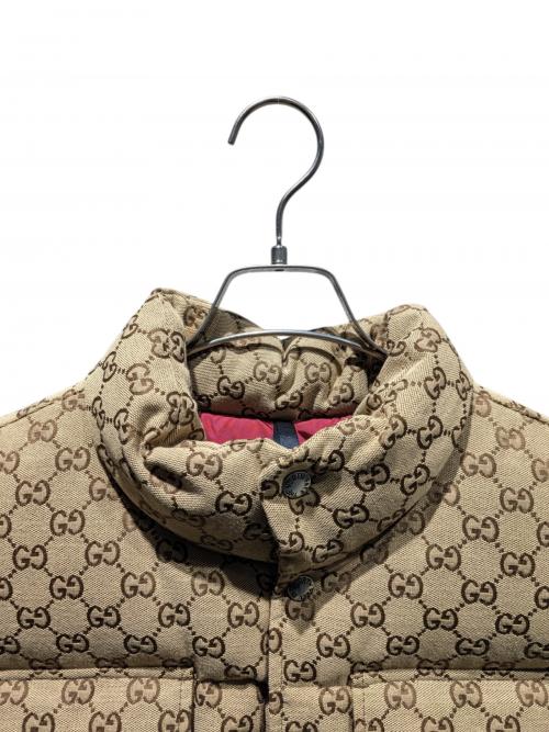 GUCCI（グッチ）GUCCI (グッチ) THE NORTH FACE (ザ ノース フェイス) GGロゴダウンベスト ベージュ サイズ:XSの古着・服飾アイテム