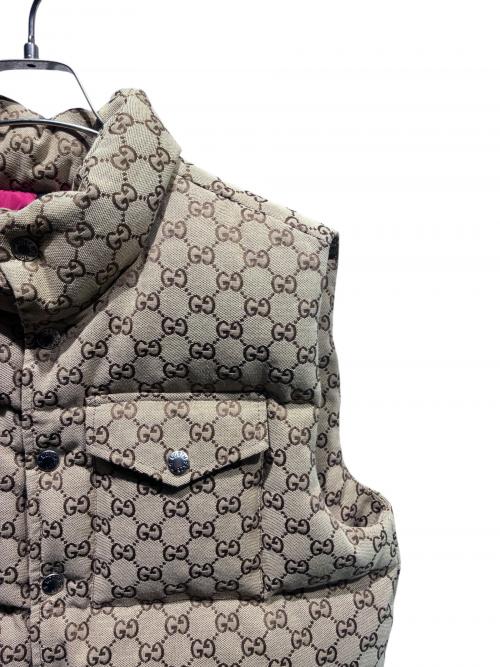 GUCCI（グッチ）GUCCI (グッチ) THE NORTH FACE (ザ ノース フェイス) GGロゴダウンベスト ベージュ サイズ:XSの古着・服飾アイテム