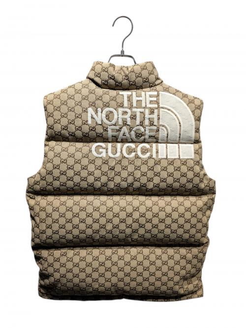 GUCCI（グッチ）GUCCI (グッチ) THE NORTH FACE (ザ ノース フェイス) GGロゴダウンベスト ベージュ サイズ:XSの古着・服飾アイテム