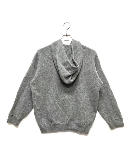 CELINE（セリーヌ）CELINE (セリーヌ) Wool Cashmere Knit Hoodie(ウールカシミアニットフーディ)/ニットパーカー グレー サイズ:Mの古着・服飾アイテム