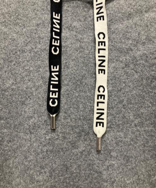 CELINE（セリーヌ）CELINE (セリーヌ) Wool Cashmere Knit Hoodie(ウールカシミアニットフーディ)/ニットパーカー グレー サイズ:Mの古着・服飾アイテム