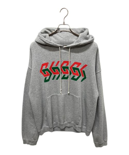 GUCCI（グッチ）GUCCI (グッチ) チェーンロゴパーカー グレー サイズ:Lの古着・服飾アイテム