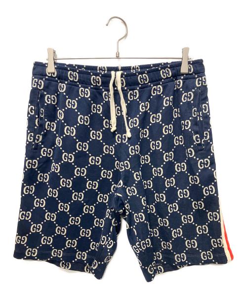 GUCCI（グッチ）GUCCI (グッチ) GGラインハーフパンツ ネイビー サイズ:XLの古着・服飾アイテム