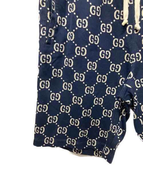GUCCI（グッチ）GUCCI (グッチ) GGラインハーフパンツ ネイビー サイズ:XLの古着・服飾アイテム