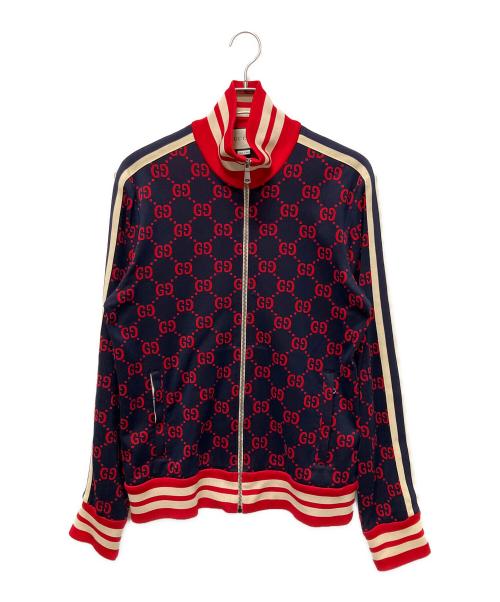 GUCCI（グッチ）GUCCI (グッチ) GGジャガード テクニカル トラック ジャケット ネイビー サイズ:Lの古着・服飾アイテム