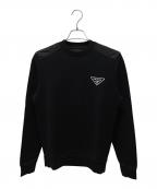 PRADAプラダ）の古着「トライアングルロゴプリントクルーネックスウェット」｜ブラック