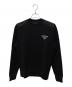 PRADA（プラダ）の古着「トライアングルロゴプリントクルーネックスウェット」｜ブラック
