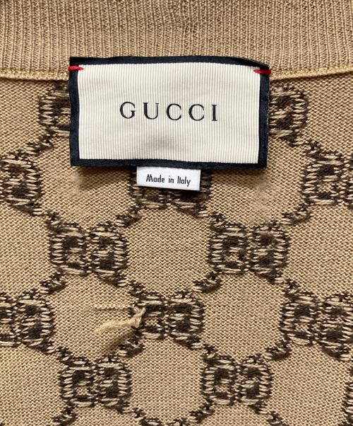 GUCCI（グッチ）GUCCI (グッチ) GGラメニットカーディガン ブラウン×ゴールド サイズ:Sの古着・服飾アイテム