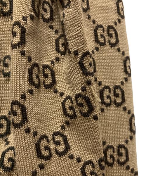 GUCCI（グッチ）GUCCI (グッチ) GGラメニットカーディガン ブラウン×ゴールド サイズ:Sの古着・服飾アイテム