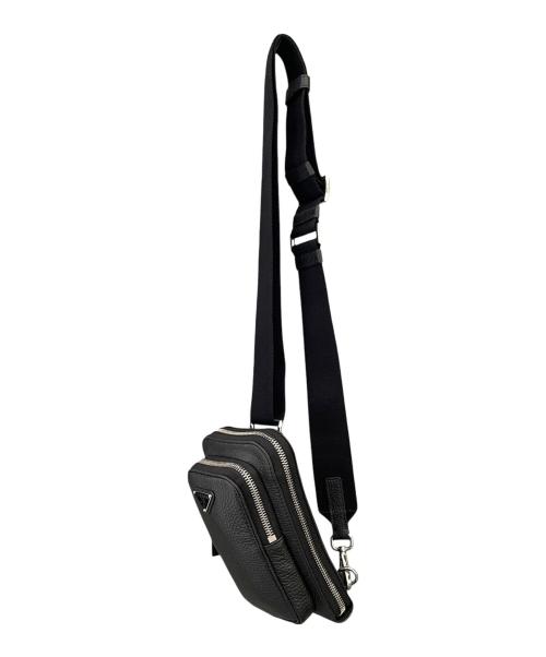 PRADA（プラダ）PRADA (プラダ) レザー スマートフォンケース ブラック サイズ:-の古着・服飾アイテム