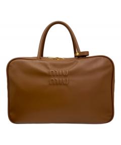 中古・古着通販】MIU MIU (ミュウミュウ) レザー ボー バッグ ブラウン