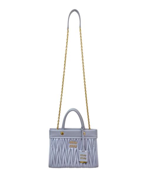 MIU MIU（ミュウミュウ）MIU MIU (ミュウミュウ) マテラッセ2WAYショルダーバッグ スカイブルーの古着・服飾アイテム