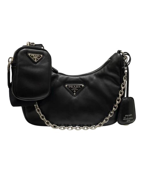 PRADA（プラダ）PRADA (プラダ) Re-Edition 2005/リエディション 2005 レザーショルダーバッグ ブラック サイズ:-の古着・服飾アイテム