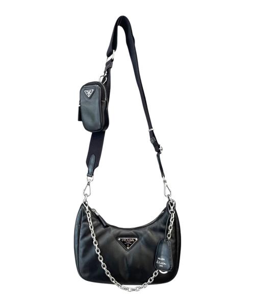 PRADA（プラダ）PRADA (プラダ) Re-Edition 2005/リエディション 2005 レザーショルダーバッグ ブラック サイズ:-の古着・服飾アイテム