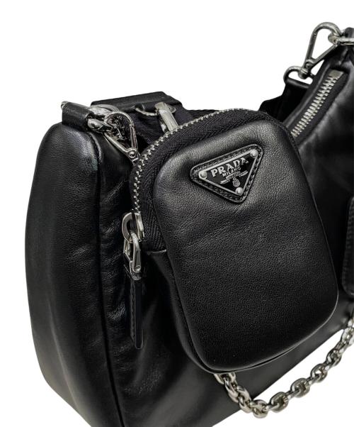 PRADA（プラダ）PRADA (プラダ) Re-Edition 2005/リエディション 2005 レザーショルダーバッグ ブラック サイズ:-の古着・服飾アイテム