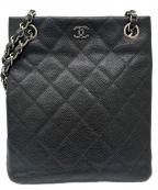 CHANELシャネル）の古着「チェーンショルダーバッグ」｜ブラック