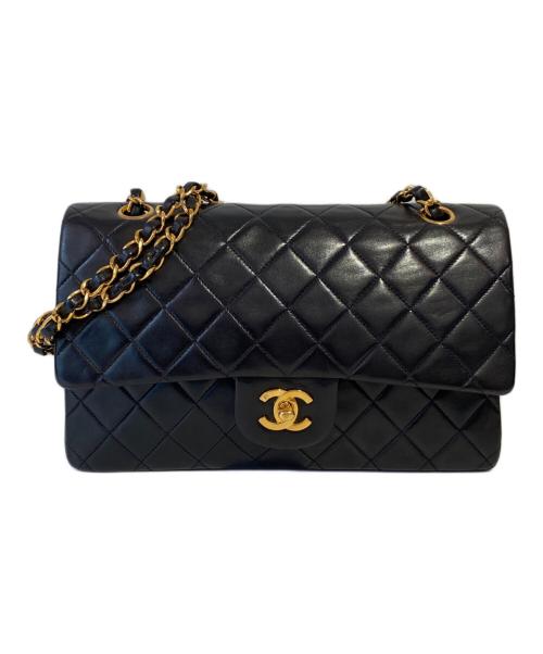 CHANEL（シャネル）CHANEL (シャネル) マトラッセ25 Wフラップチェーンショルダーバッグ ブラック サイズ:25の古着・服飾アイテム