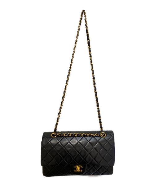 CHANEL（シャネル）CHANEL (シャネル) マトラッセ25 Wフラップチェーンショルダーバッグ ブラック サイズ:25の古着・服飾アイテム